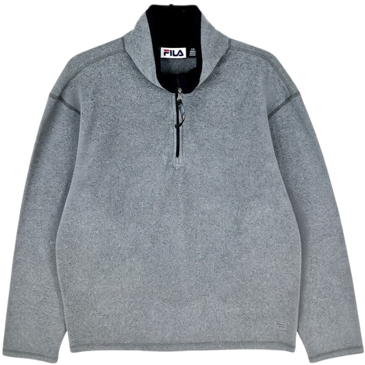 FILA Grey Quarter Zip Fleece Jumper Size L