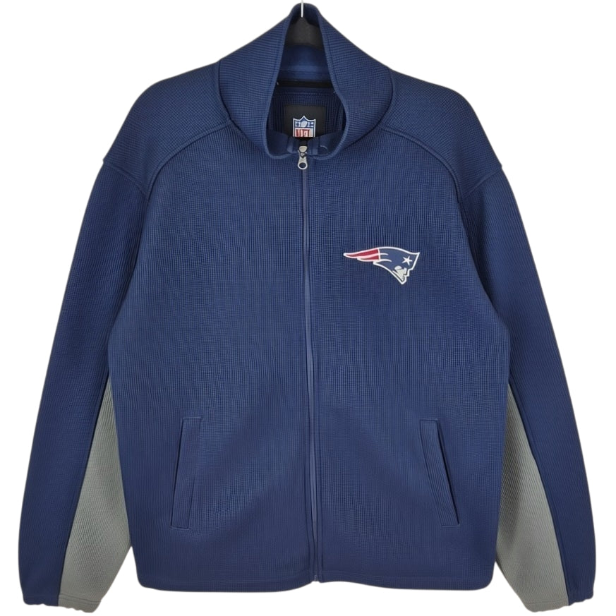 NFL New England Patriots Dark Blue Fleece Lined Knit Jacket SizeL