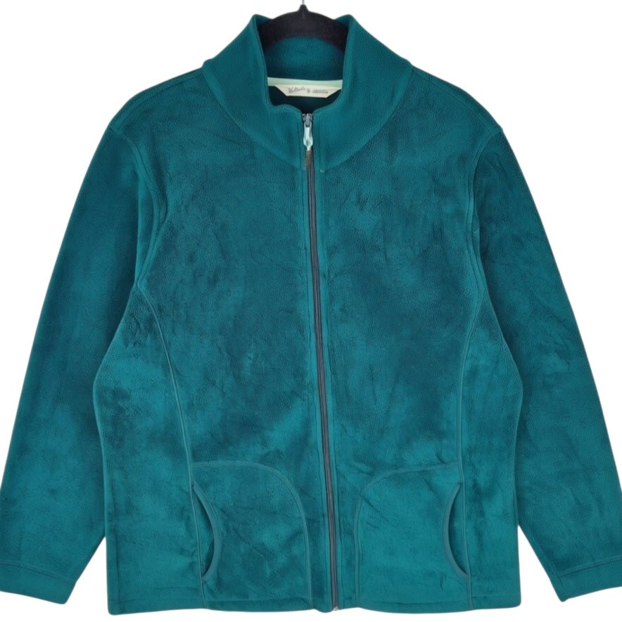 Woolrich Womens Green Fleece Zip Jumper Size XL