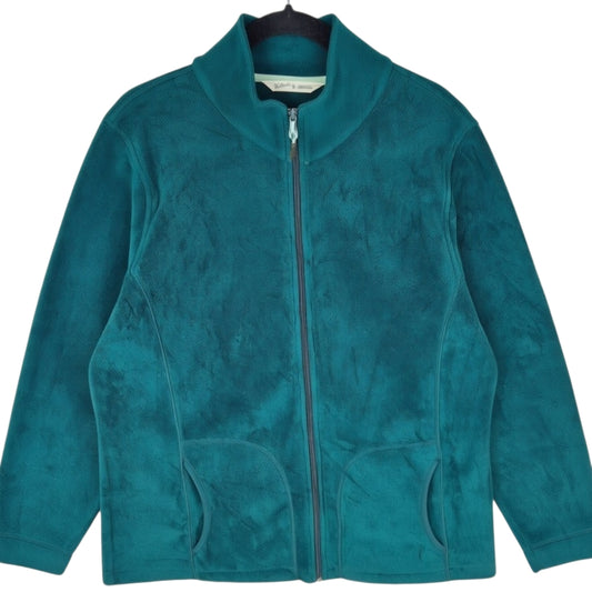 Woolrich Womens Green Fleece Zip Jumper Size XL