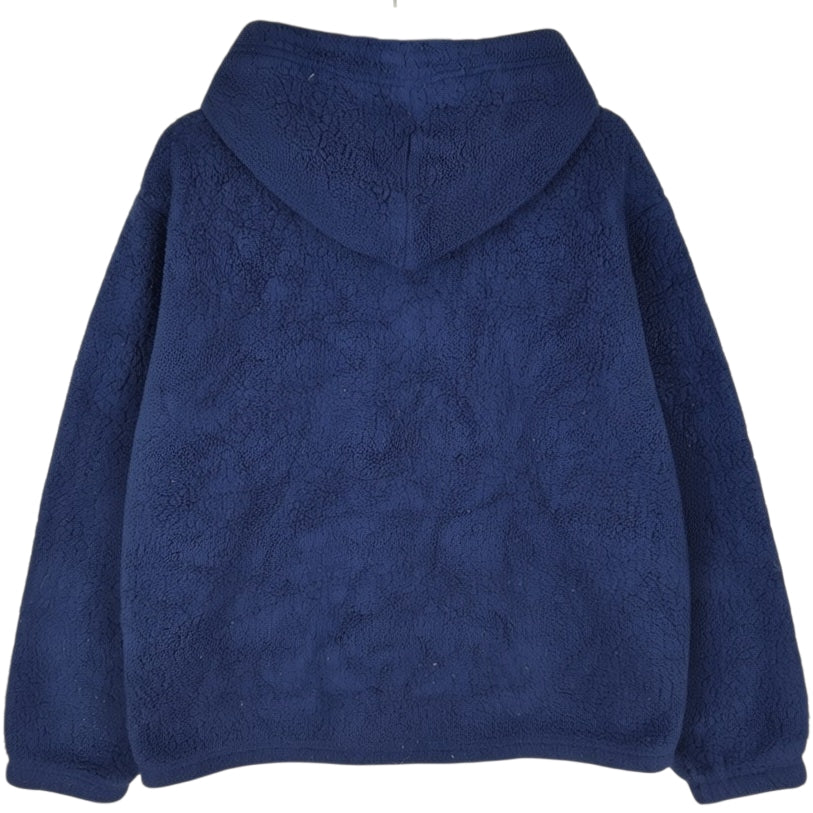 FILA Dark Blue Embroidered Fleece Hoodie Size XL