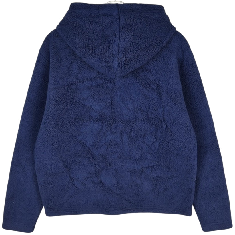 FILA Dark Blue Embroidered Fleece Hoodie Size S