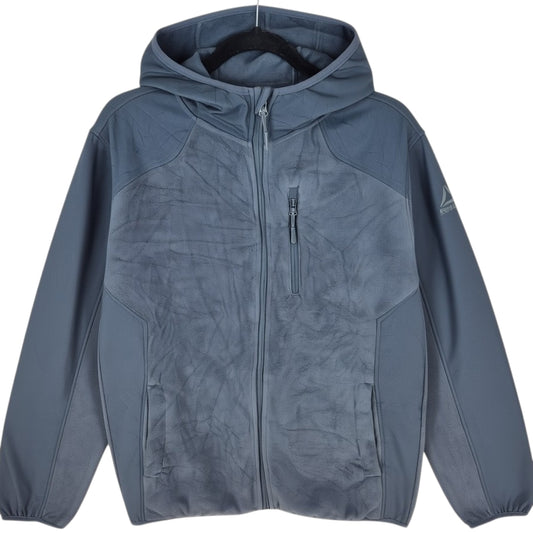 Reebok Grey Hooded Fleece Zip Jumepr Size M