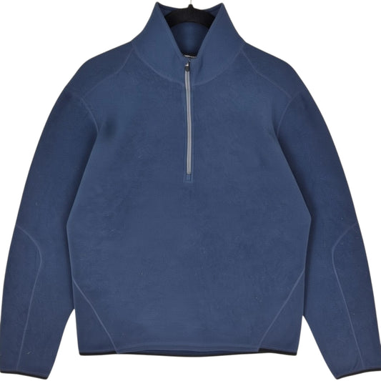 Vintage Nike 2000's Dark Blue Quarter Zip Therma Fit Fleece Jumper Size L
