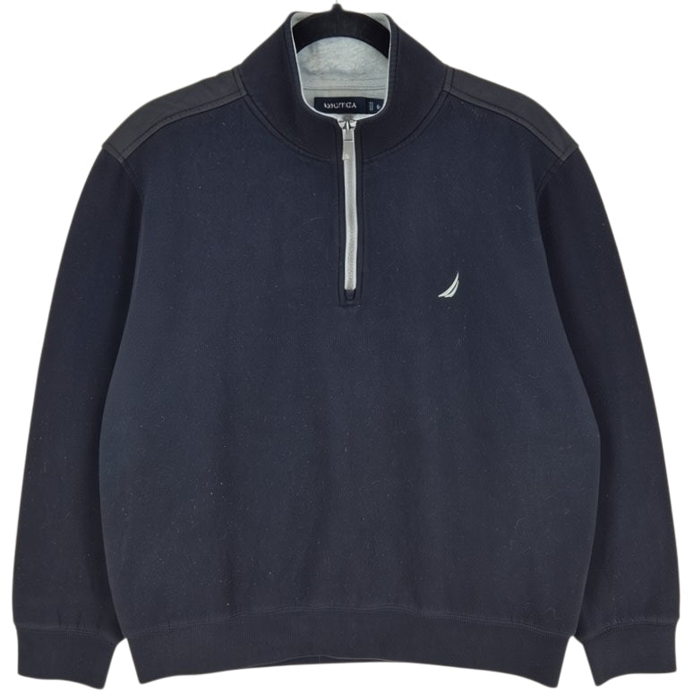 Nautica Black Quarter Zip Sweater Size XL