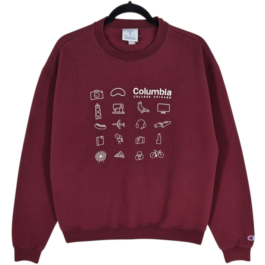 Champion Columbia College Chicago Burgundy Crewneck Sweater Size M