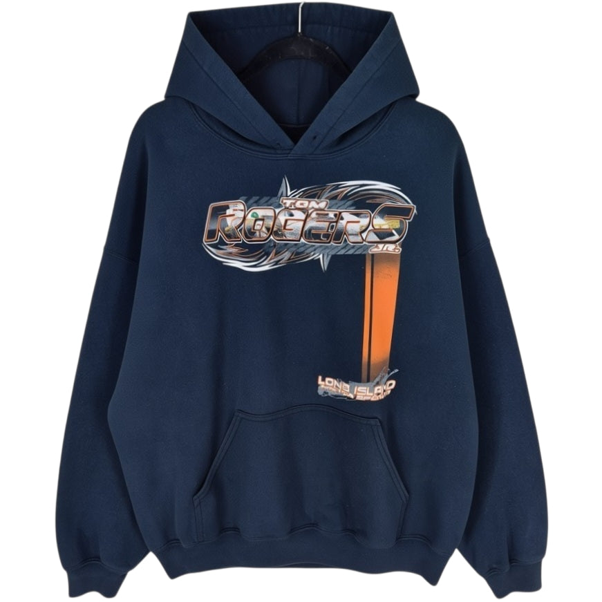 Tom Rogers Jr Long Island Racing Black Cotton Hoodie Size XL