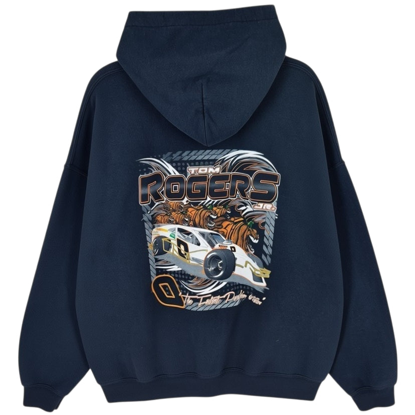 Tom Rogers Jr Long Island Racing Black Cotton Hoodie Size XL