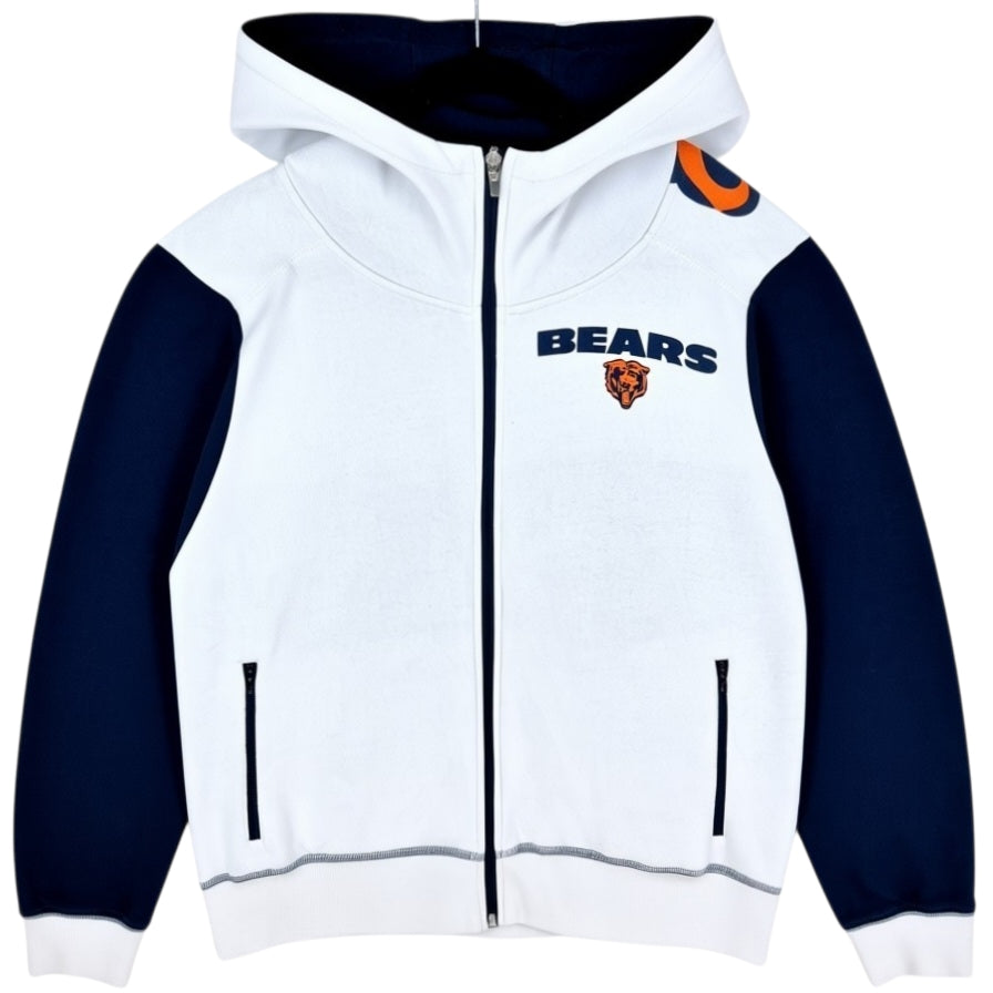 NFL Team Apparel Womens Chicago Bears White & Blue Zip Hoodie Size 2XL