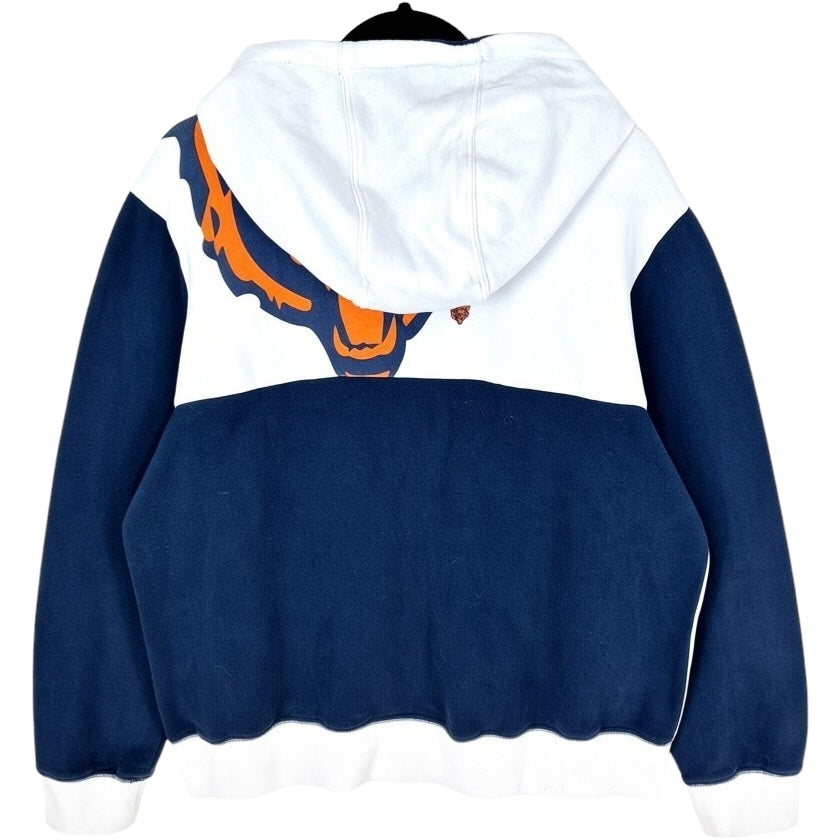 NFL Team Apparel Womens Chicago Bears White & Blue Zip Hoodie Size 2XL