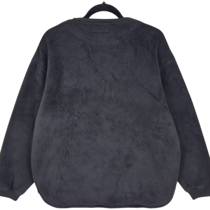 Nautica Sleepwear Black Quarter Button Fleece Jumper Size M