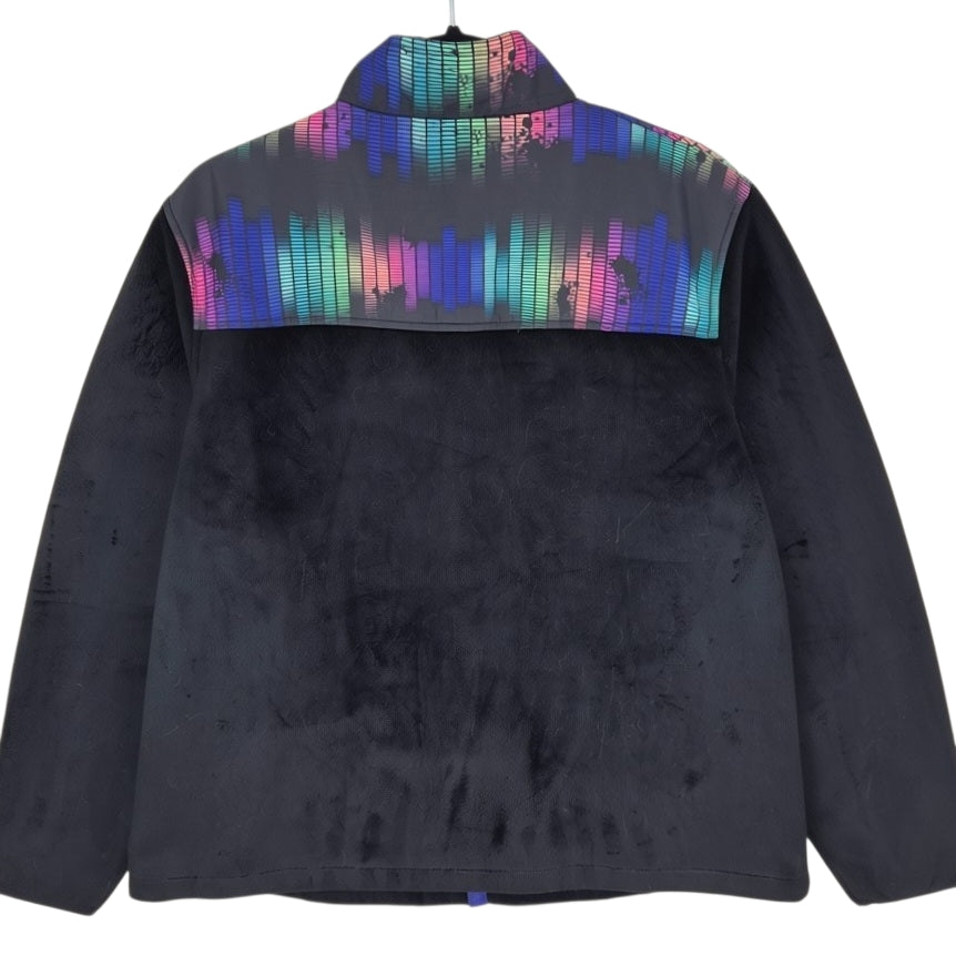 FILA Sport Womens Black Mink Fleece Zip Jumper Size XL