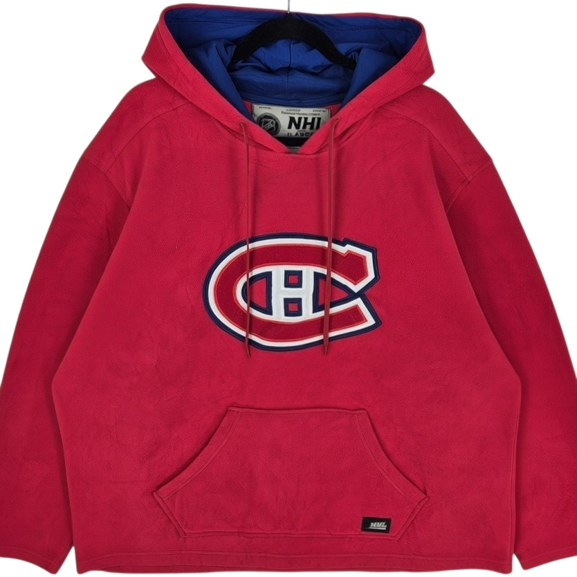 NHL Montreal Canadiens Red Embroidered Fleece Hoodie Size 2XL
