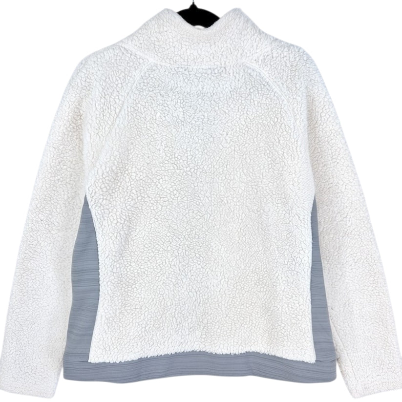 FILA Sport Womens White Sherpa Fleece Zip Jumper Size XL