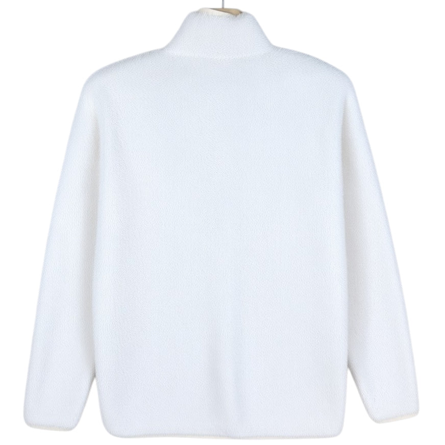 FILA Sport Womens White Mink Fleece Zip Jumper Size M