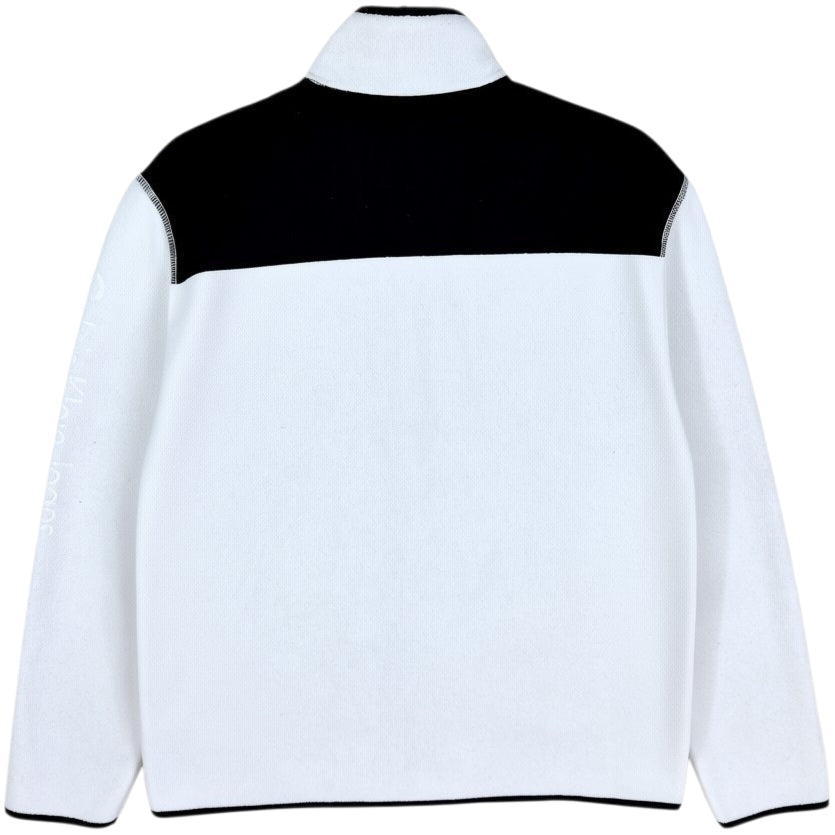 Calvin Klein White Fleece Zip Jumper Size L