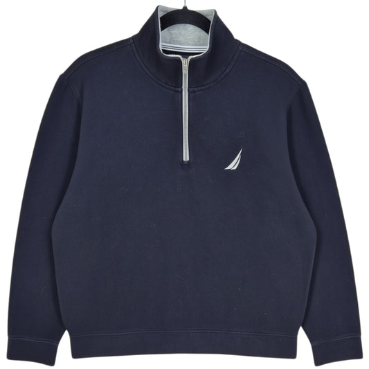 Nautica Black Quarter Zip Sweater Size L