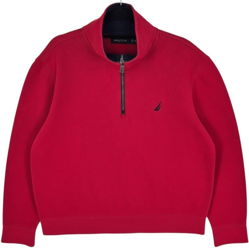Nautica Red Quarter Zip Sweater Size M