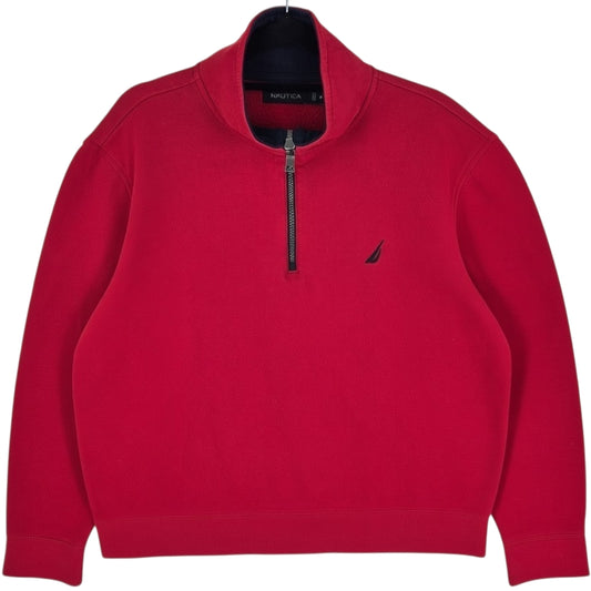 Nautica Red Quarter Zip Sweater Size M