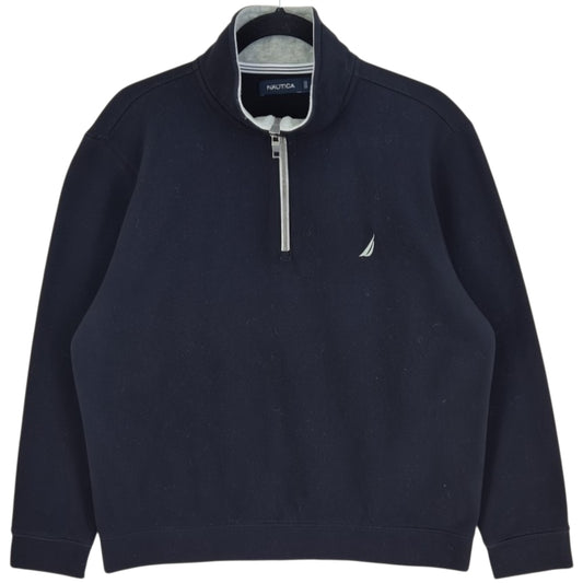 Nautica Black Quarter Zip Sweater Size L