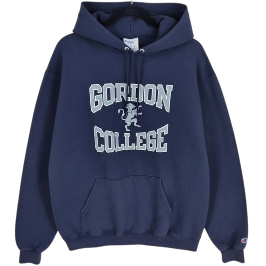 Champion Gordon College Dark Blue Cotton Hoodie Size L