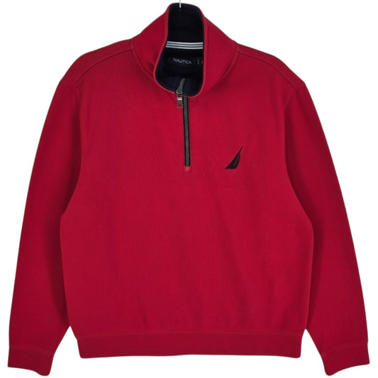 Nautica Red Quarter Zip Sweater Size S