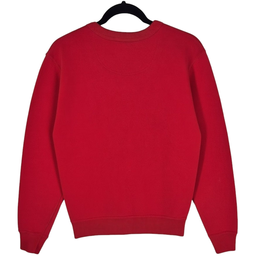 Champion Red Chest Script Cotton Crewneck Sweater Size S