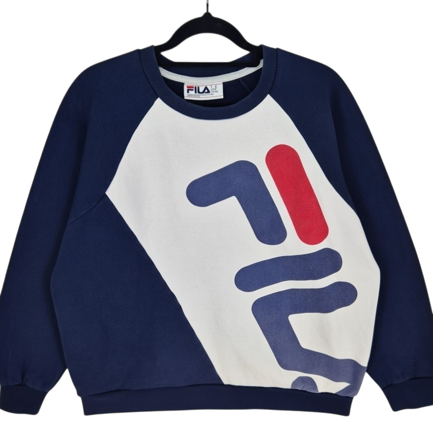FILA Dark Blue & White Crewneck Sweater Size M