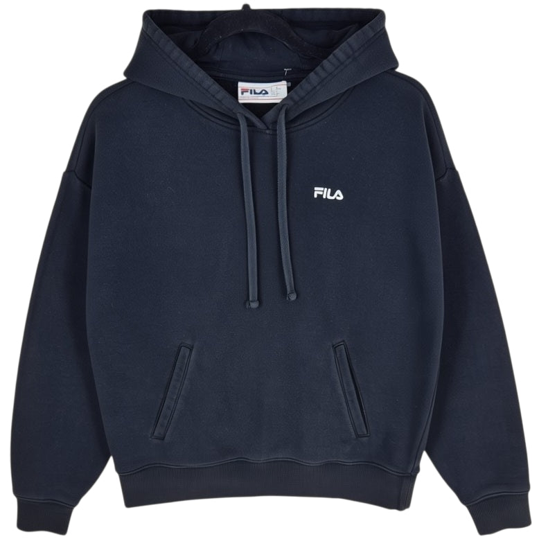 FILA Black Basic Embroidered Hoodie Size S