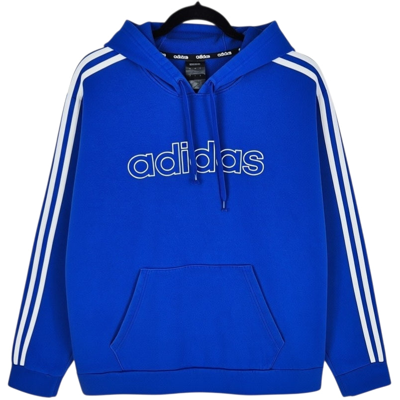 Adidas Blue Chest Script Hoodie Size L