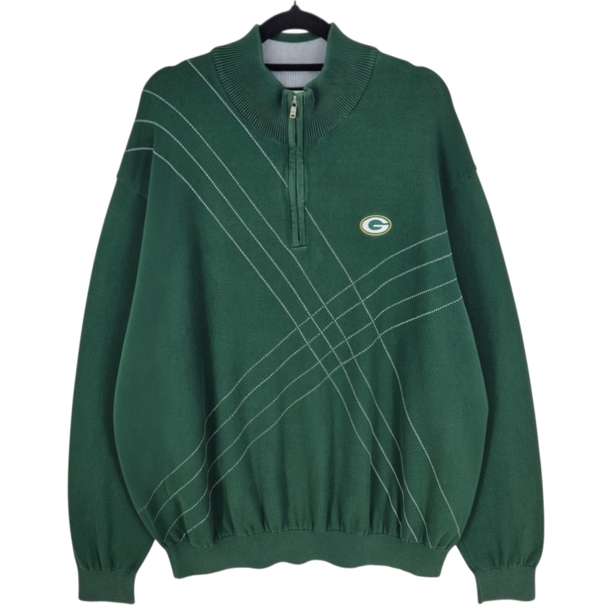 Cutter & Buck Green Bay Packers Quarter Zip Knit Sweater Size XL