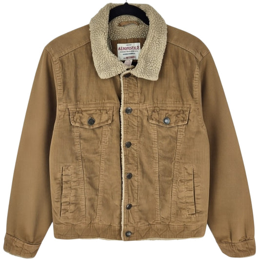 Aeropostale Brown Fleece Insulated Corduroy Jacket Size S