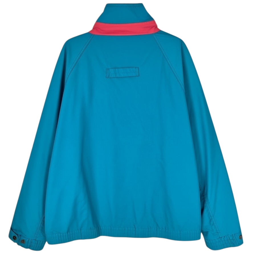 Vintage OshKosh 80's Aqua Blue Fleece Insulated Nylon Windbreaker Jacket Size XL