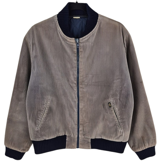 Vintage Lee 80's Heavy Quilted Corduroy Bomber Jacket Size L