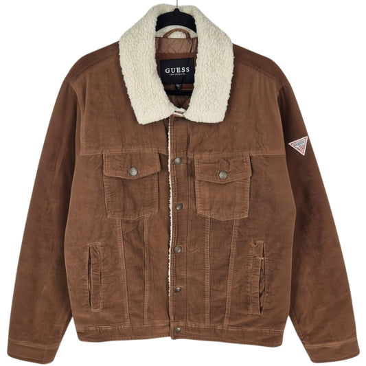 Guess Brown Heavy Quilted Corduroy Jacket Size M