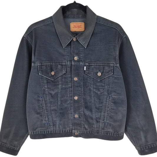 Vintage Levis 70's Dark Grey USA Made Corduroy Denim Jacket Size M
