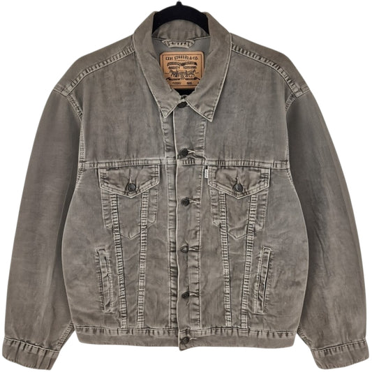 Vintage Levis 90's Grey Corduroy Button Denim Jacket Size M