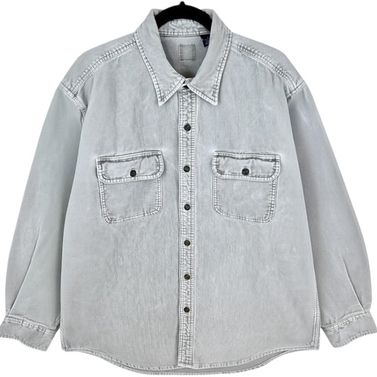 Vintage 90's Light Grey Corduroy Button Jacket Size L