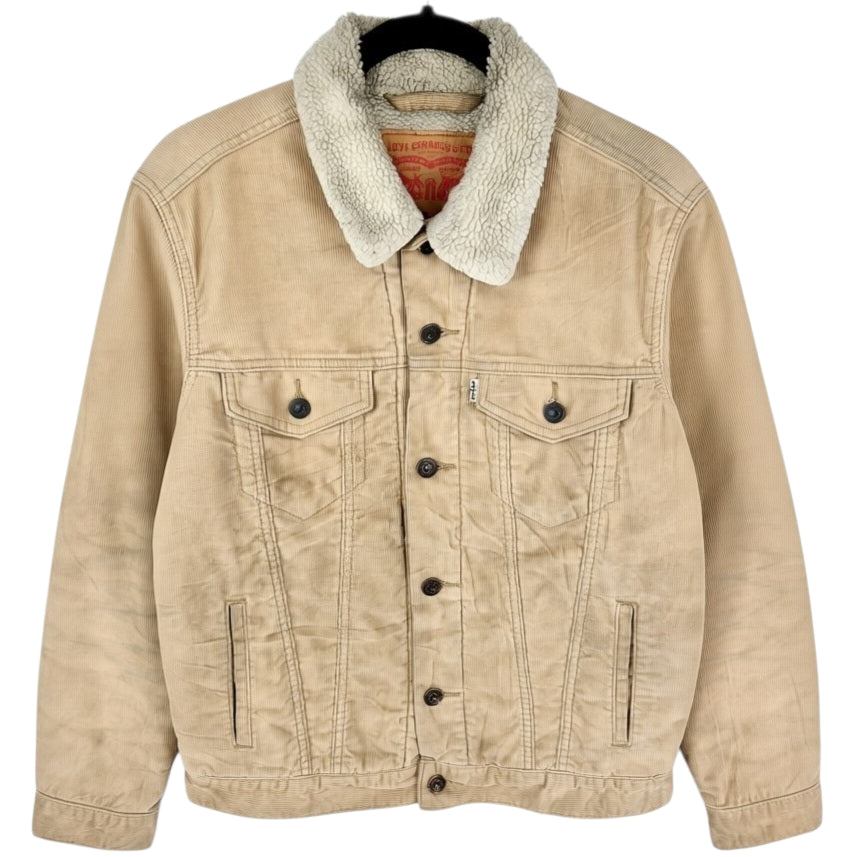 Levis Light Brown Heavy Fleece Insulated Corduroy Jacket Size S
