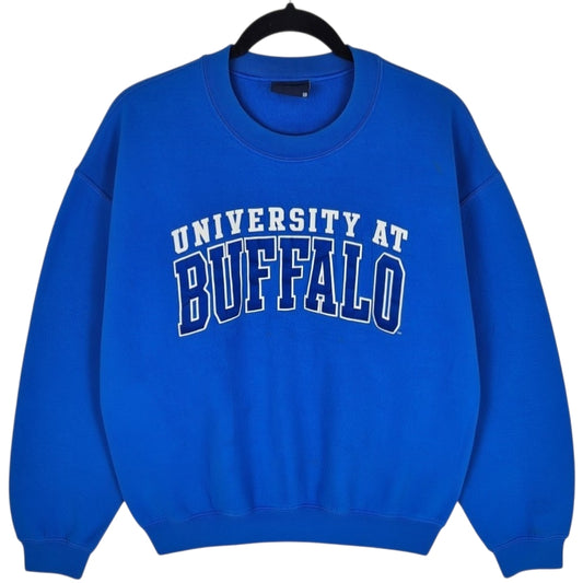 Vintage University At Buffalo 90's Blue Embroidered Crewneck Sweater Size M