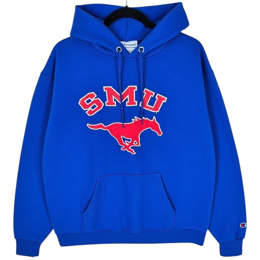 Champion SMU Mustangs Blue Cotton Hoodie Size L