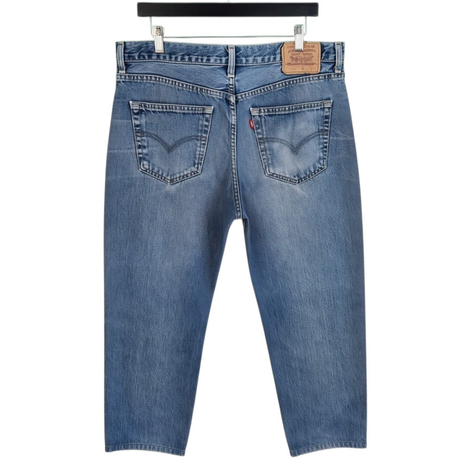 Vintage Levis 504 Jeans Blue Heavy Rigid Crop Denim W36