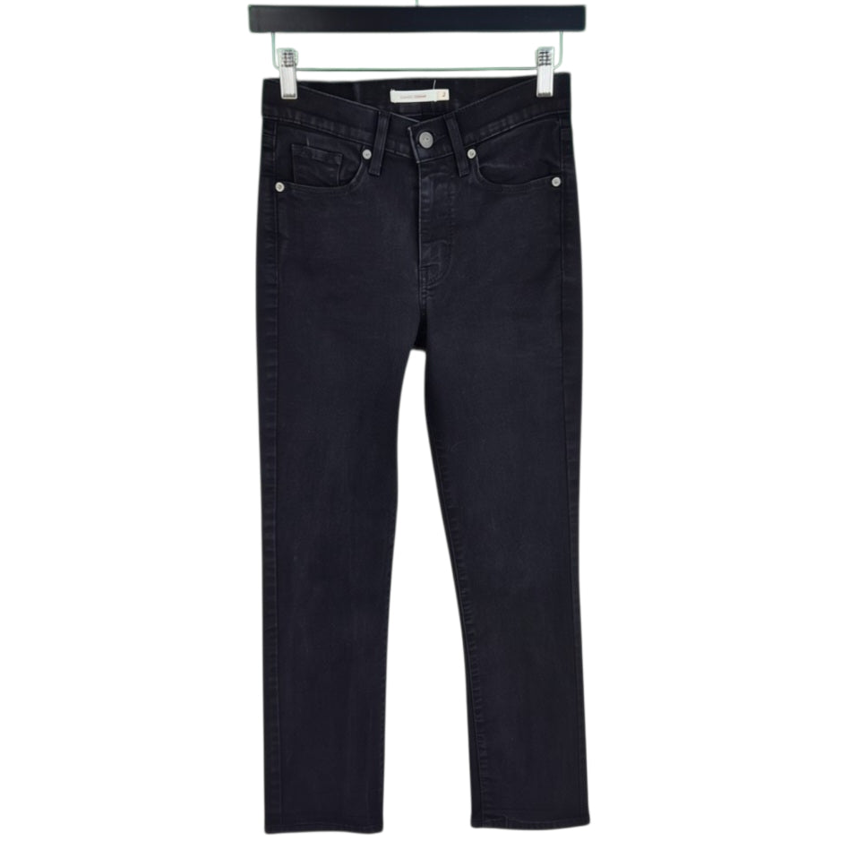 Levis Jeans Womens Black Straight Leg Stretch Denim W25