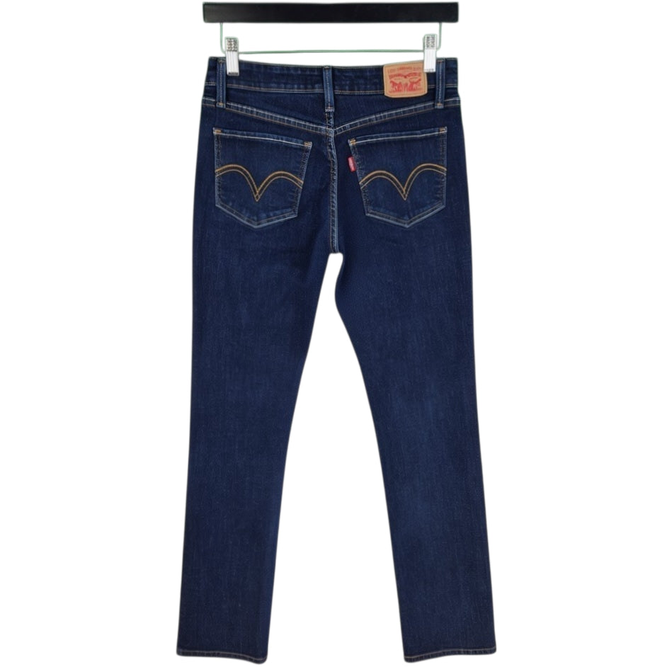 Levis 518 Jeans Womens Dark Blue Skinny Straight Denim W27