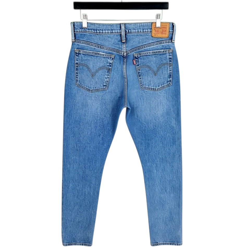 Levis 501 Jeans Womens Blue Heavy Skinny Distressed Denim W30