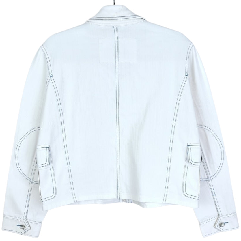 Vintage Ralph Lauren Green Label Womens White Heavy Denim Jacket Size L