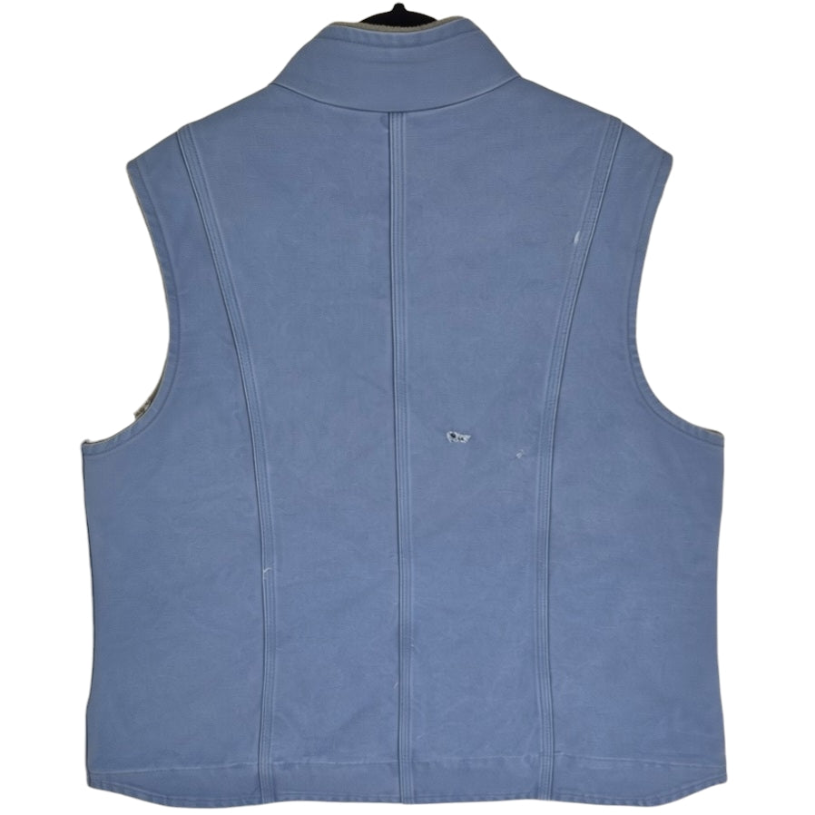 Vintage Carhartt Womens Steel Blue Heavy Fleece Insulated Denim Vest Size 2XL