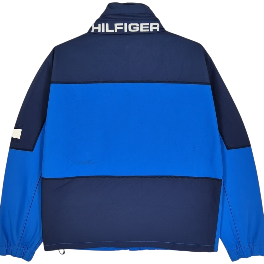 Tommy Hilfiger Blue Embroidered Windbreaker Jacket Size L