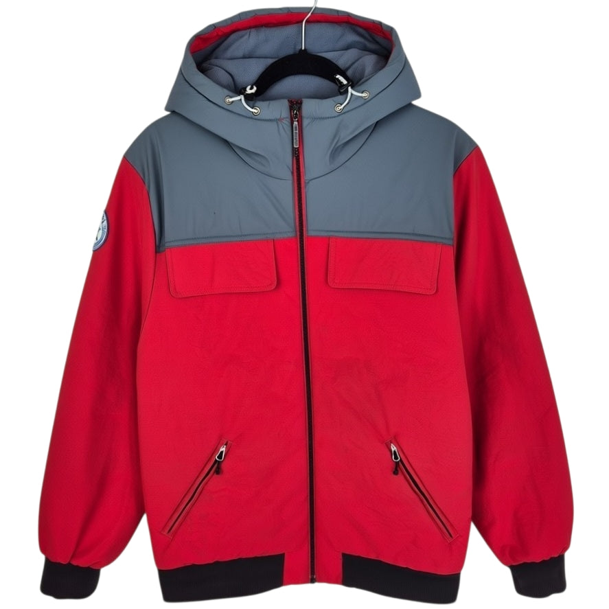 Adidas Red & Grey Heavy Quilted Nylon Jacket Size M