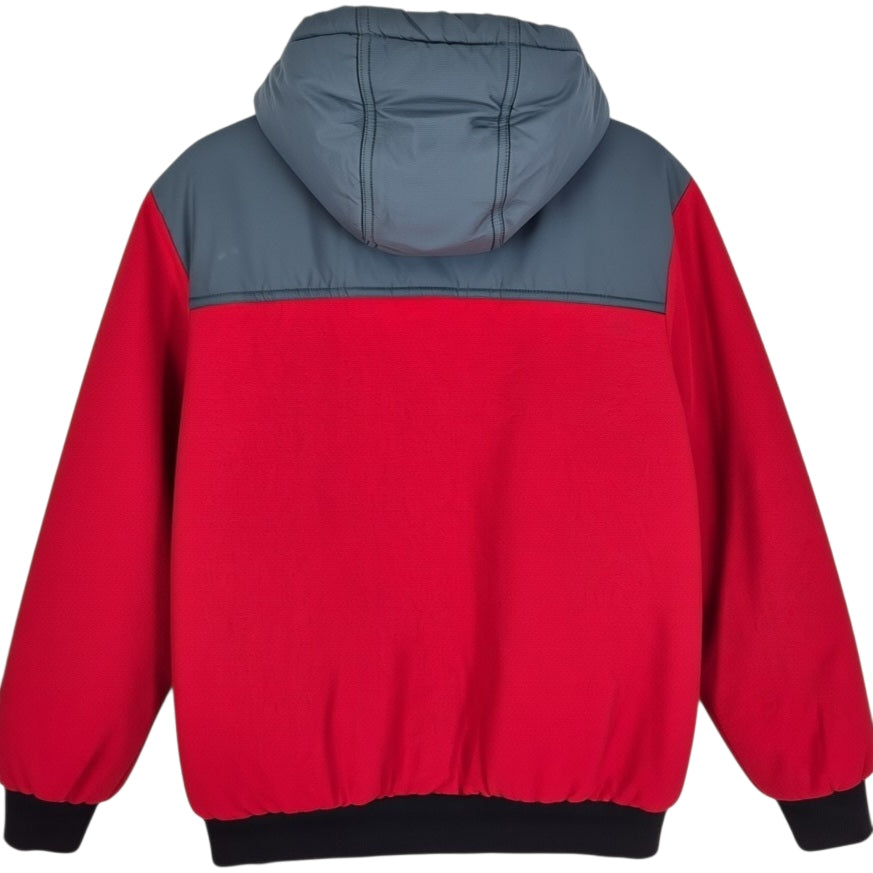 Adidas Red & Grey Heavy Quilted Nylon Jacket Size M